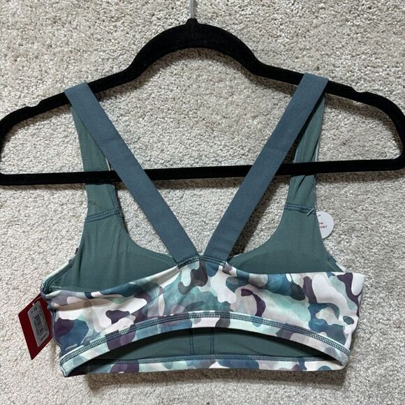 Spanx Low‎ Impact Sports Bra NWT Women's XS Green Camo Printed Removable Pads - Picture 11 of 12